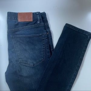 Madewell Mid Rise Dark Rinse Skinny Jeans